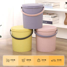 厂家定制藤编桶水桶凳塑料加厚可坐家用钓鱼桶洗衣桶实用收纳桶
