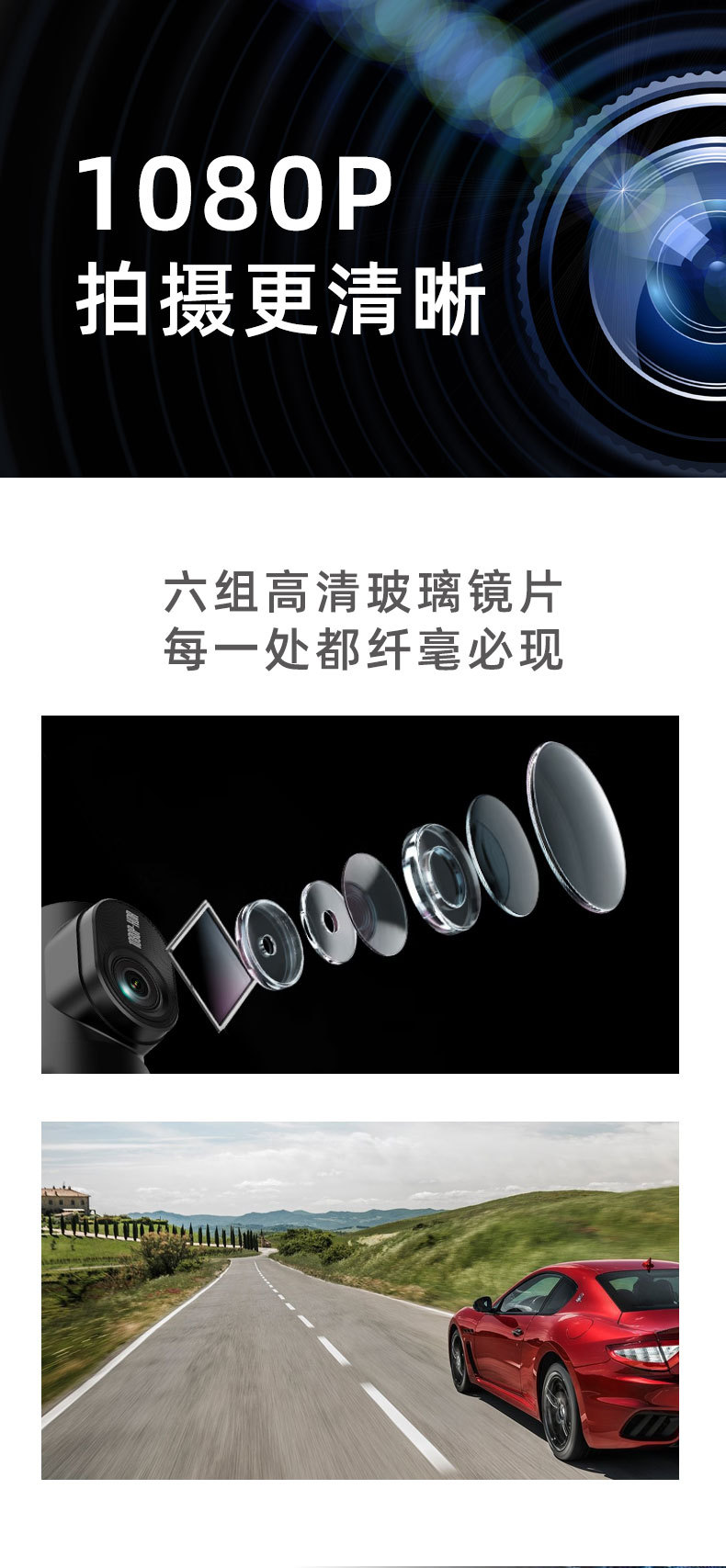 1080P HD Night Vision Car Dash Cam Wireless WiFi