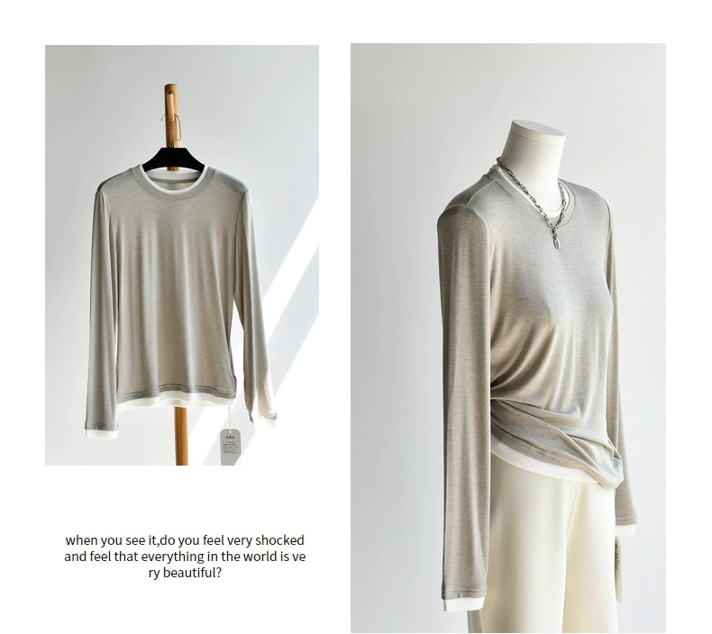 Woolen demi-season tower, keep warm body-friendly long-sleeve