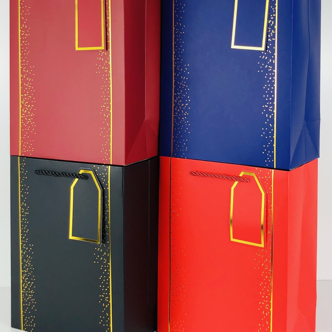 现货烫金带吊卡手提袋礼品袋购物袋跨境专供