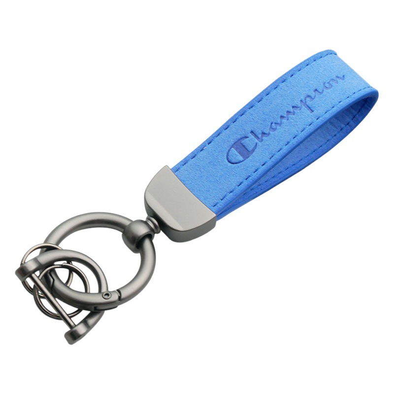 suede car keychain pendant zinc alloy spring ring key set car logo logo leather key chain wholesale