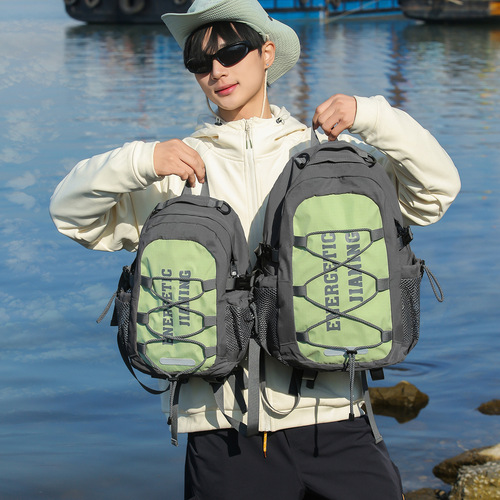 Outdoor sports hiking and hiking bag, new contrasting color splicing lanyard backpack, large-capacity all-matching casual backpack