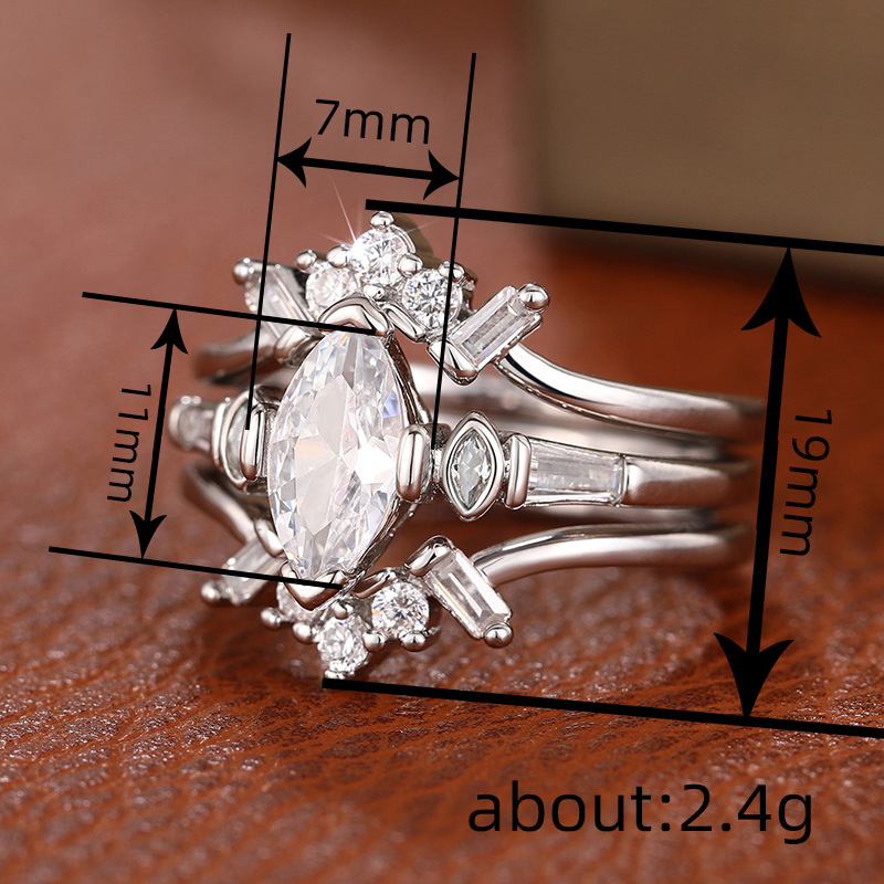 5g Weight Wholesale Jewelry Elegant Modern Style Geometric Copper Zircon Rings