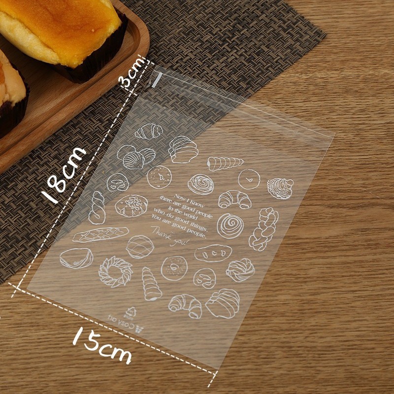 工厂现货供应加厚9丝透明面包袋 吐司食品包装袋子 15*18+ 3 100