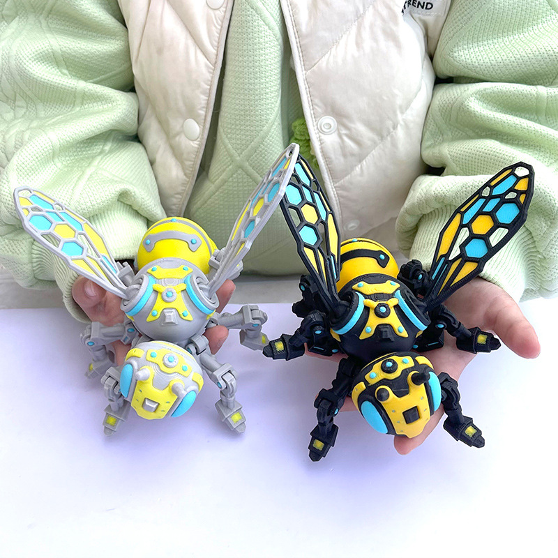 3D Printed Mechanical Bee Simulation Mecha Gift for Children's Day - Cute, Adorable, Movable, and Transforming.