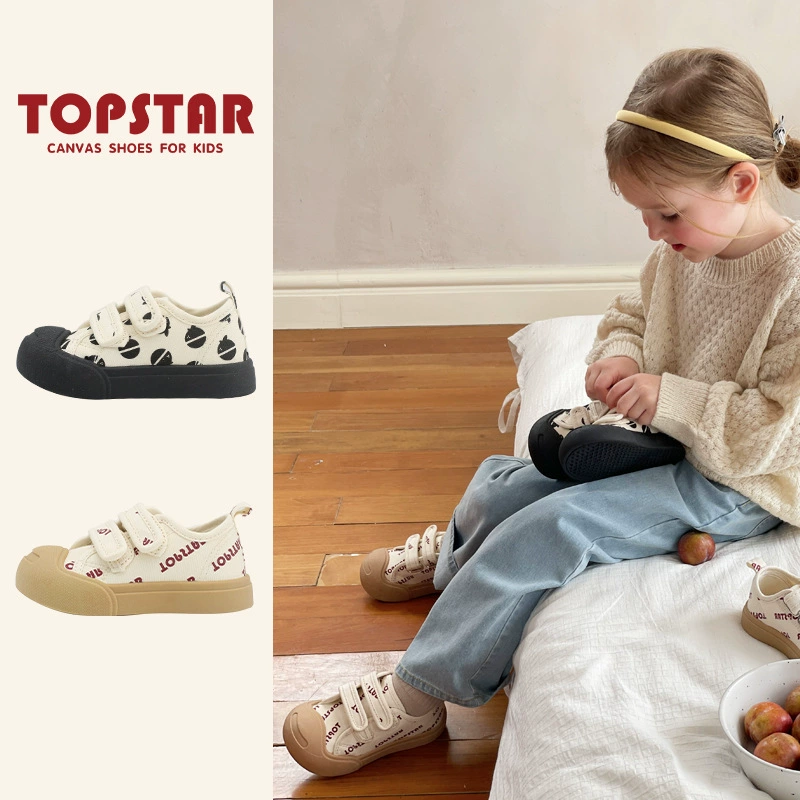 TOPSTAR весенние новые детские парусиновые туфли на мягкой подошве в стиле ретро, ​​модная обувь в корейском стиле для мальчиков и девочек 1262