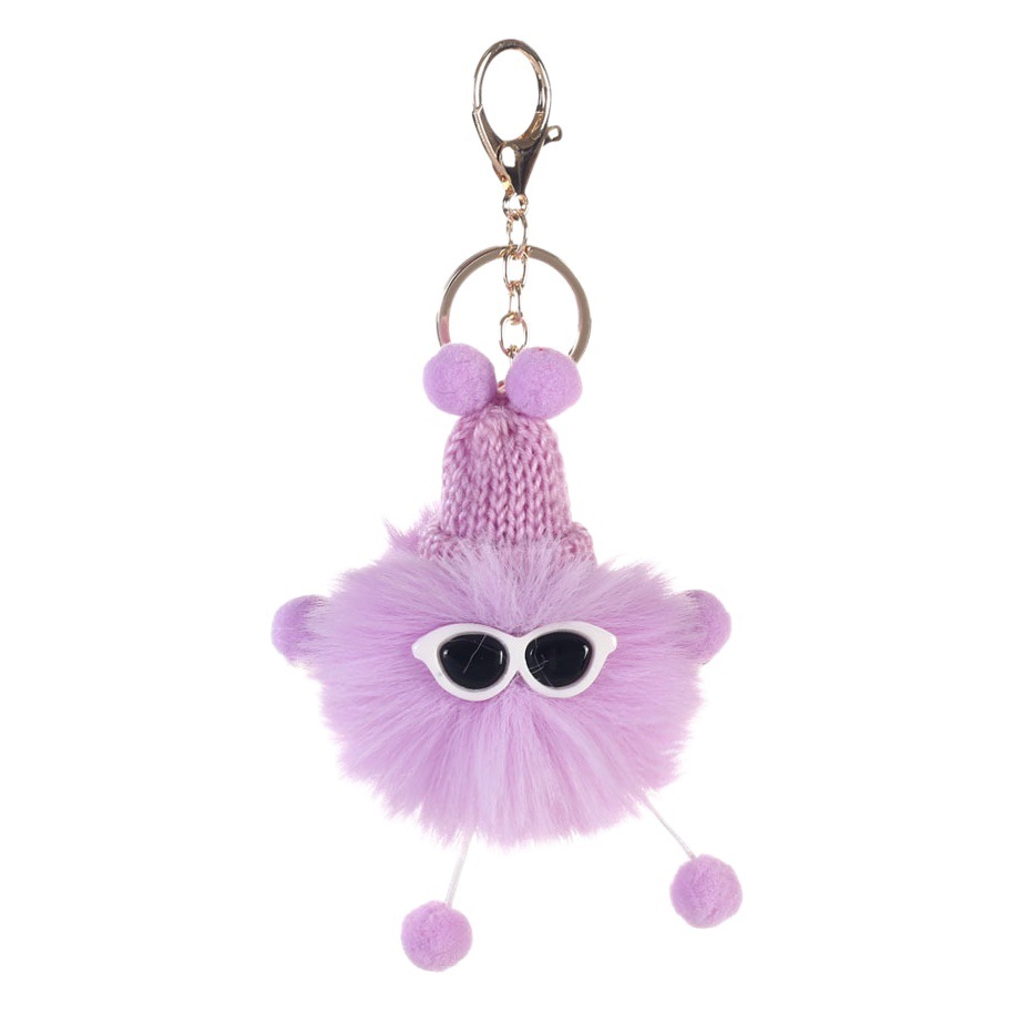 Fur ball keychain small coal ball elf cute bag pendant plush doll fur ball diy car keychain