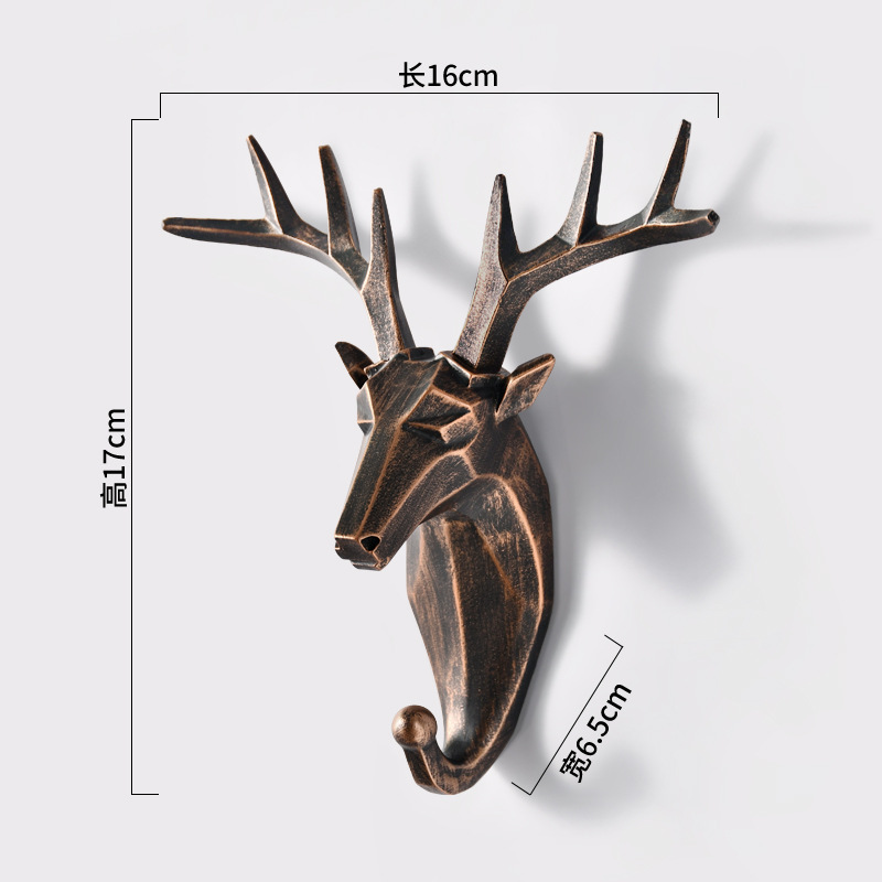Animal creativo ropa gancho Punch-libre ciervo cabeza decorativa pasta abrigo gancho pared abrigo gancho clave titular detrás de la puerta