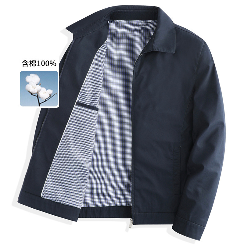 Men's Executive Jacket 2026 Spring and Autumn New High-End Civil Servant and Cadre Uniform Pure Cotton Middle-Aged Casual Business Coat for Men