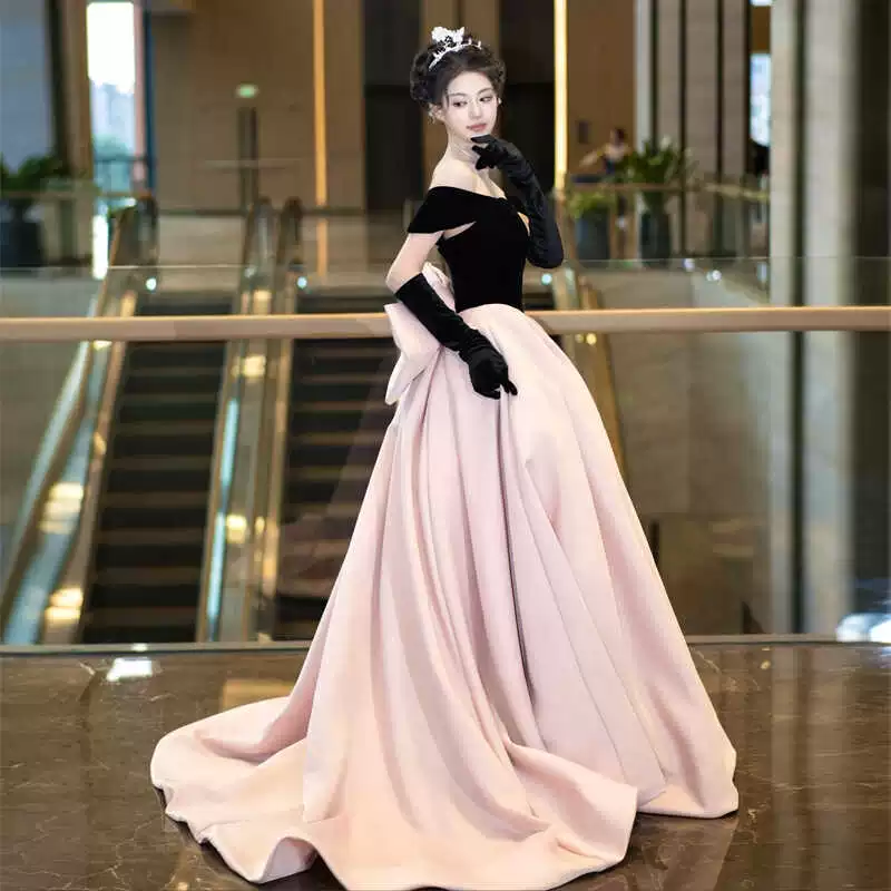 Fuchsia evening dress, wedding dress