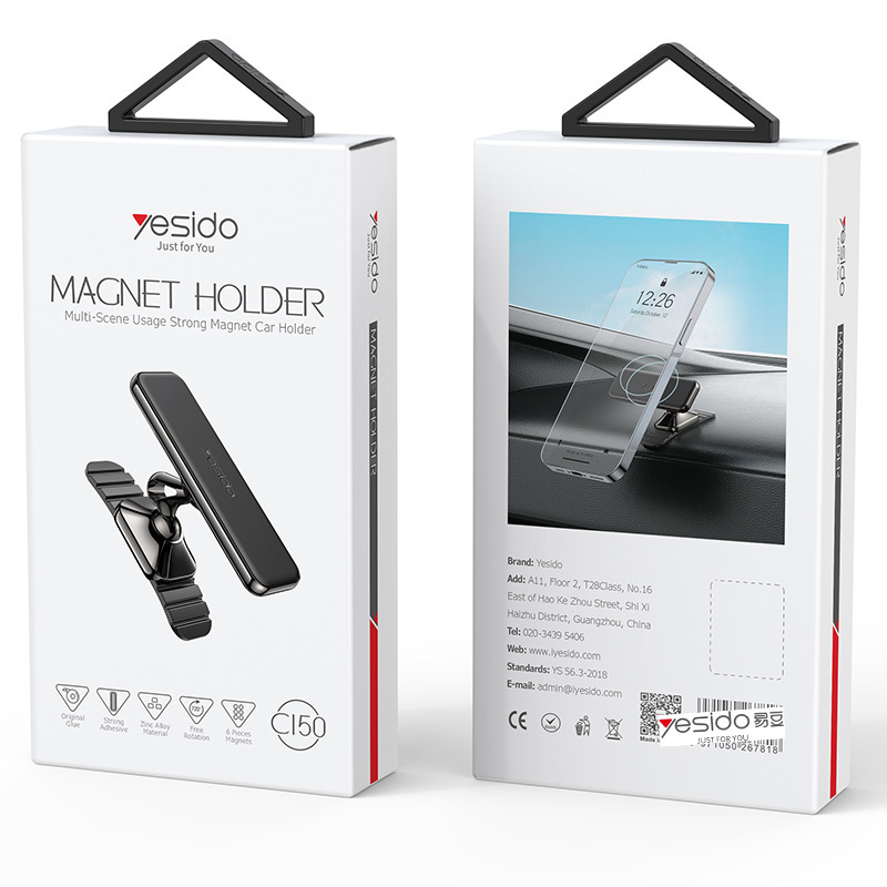 yesido 携帯電話ホルダー磁気亜鉛合金クロスボーダードロップシッピング 360 ° 回転式粘着式車載マグネットホルダー|undefined