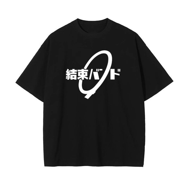 100%纯棉短袖新款日式小众印花潮流高街宽松百搭休闲圆领上衣情侣