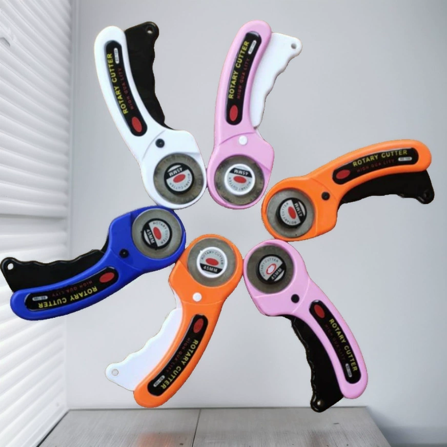 Заводской лоскутный колесный нож 45 мм нож для резки кожи ручка роликовый нож для резки ткани круглый нож