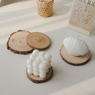 Aromatherapy Candle Tray Wooden Simple Ins Style Decorative Ornaments Round Candle Base Wooden Mat in stock Wholesale