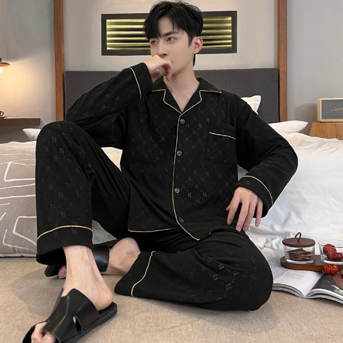 2024 nuevo pijama de terciopelo para hombres primavera, otoño, invierno, terciopelo de coral grueso, ropa cálida para el hogar se puede usar fuera