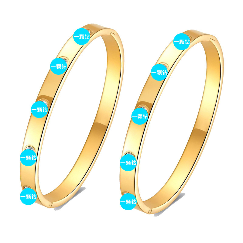 Kajia High Version 18K Gold Titanium Steel Bracelet Advanced Sense Glepiover Star Stainless Steel Bracelet Women's Bathing Color-free