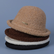 可爱百搭小圆帽女冬季保暖小檐盆帽优雅圆顶纯色百搭礼帽