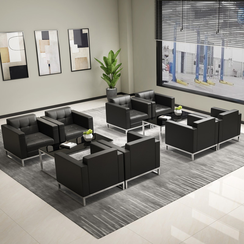Combinación de sofá simple, mesa de té, sofá de cuero genuino, sala de estar, sala de recepción, 4S Store, combinación de sofá de cuero individual