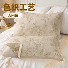 2025新款枕头无染色纯棉枕巾三层纱布透气一对装加厚轻奢成人