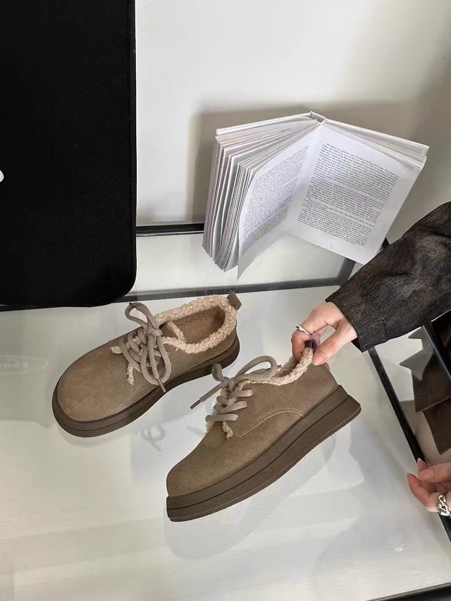 Klassiska snörskor herrstövlar Australien Designer snökängor Ankelskor Ull Läder Varma pälsstövlar Fluffy Mules Vinter Herrskor_voghion.com