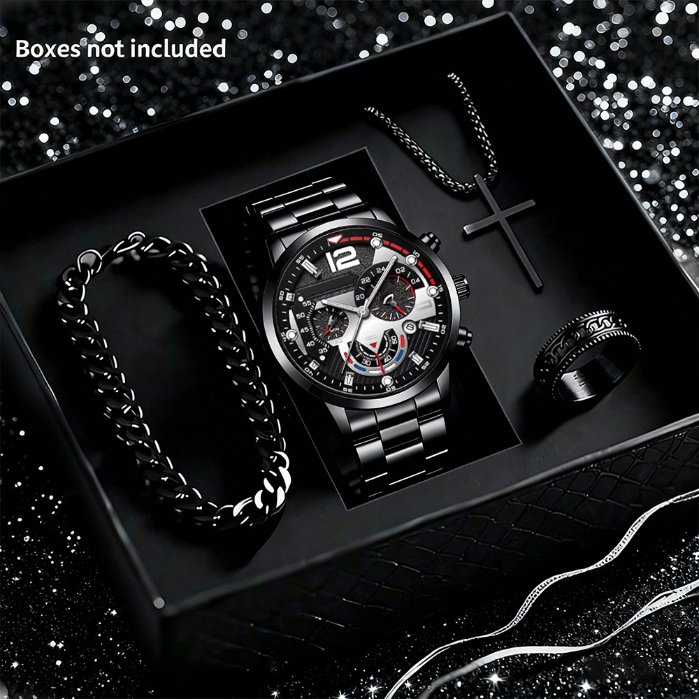 Reloj de hombre de comercio exterior nuevo reloj de hombre de moda de negocios calendario de correa de acero relojes de pulsera no mecánicos relojes de cuarzo