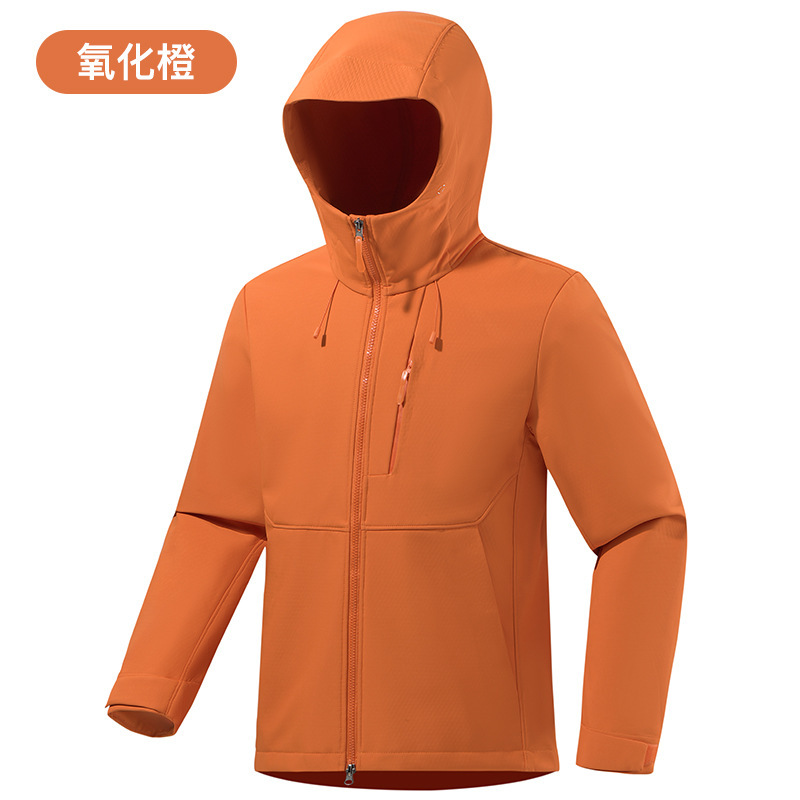 数据直播款方格绒软壳冲锋衣男女同款连帽防风防水透气保暖可定制|undefined