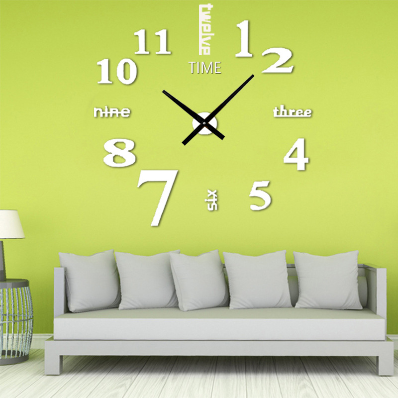Fábrica al por mayor transfronteriza acrílico creativo simple reloj de pared dormitorio sala de estar de fondo pintura decorativa etiqueta de la pared reloj luminoso
