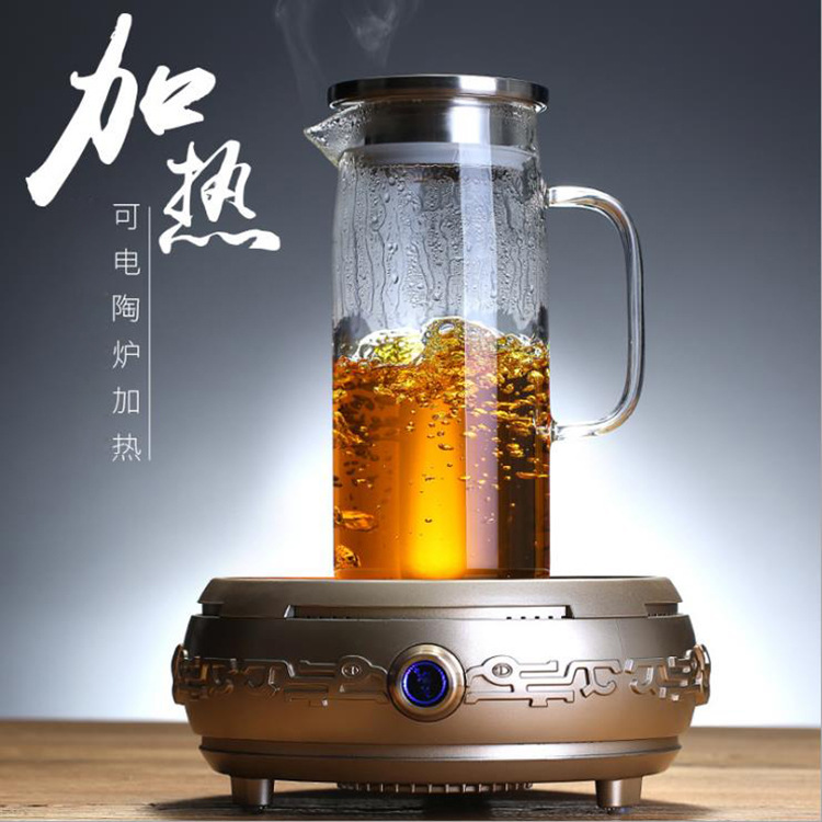 Jarra de Vidrio de Borosilicato para Agua Fría, con Tapa de Acero o Bambú, Gran Capacidad