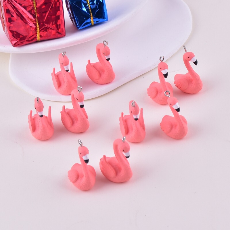 European and American style Flamingo plastic jewelry DIY accessories earrings necklace accessories mobile phone chain pendant