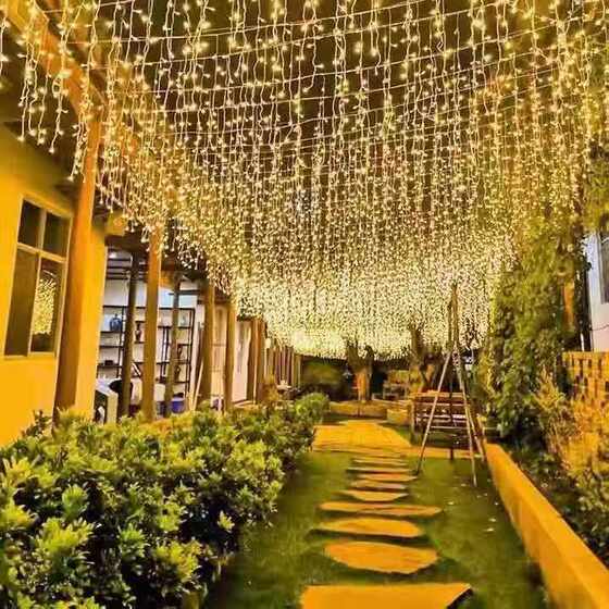 Colorful lights flashing lights string lights gypsophila outdoor waterproof net red waterfall lights room decoration lights d atmosphere starry lights