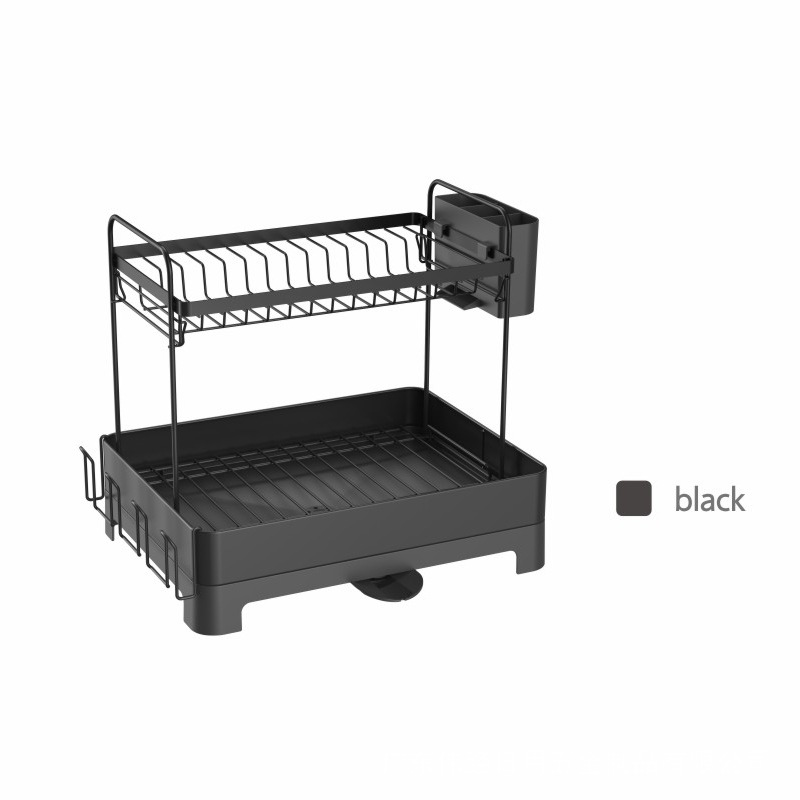 Estante de almacenamiento de cocina multifuncional de doble capa plegable y estirable para el hogar transfronterizo