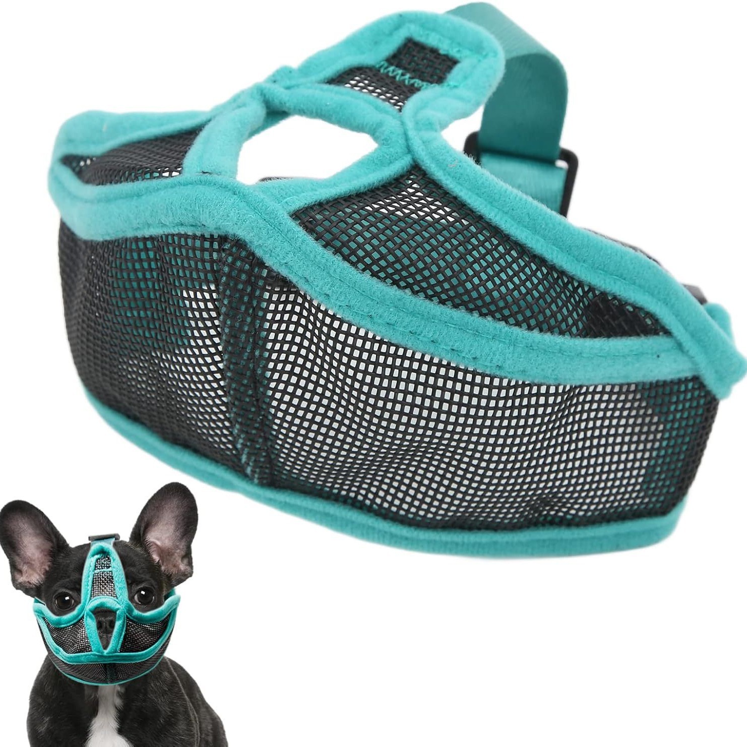 Cubierta de boca de perro ajustable respirable malla máscara anti-morte de perro masticable suave ladrido entrenamiento cosmético artículos de mascotas image 6