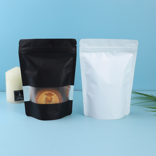 Colorful window self-standing self-sealing bag tea aluminum foil food bag fish food pet food thickened packaging bag nut plastic bag