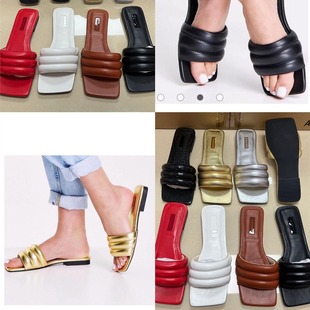 European and American Foreign Trade Square Head Open Toe Women's Slippers Casual Shoes Home Shoes Comfortable Non-slip All-match Soft Bottom Women's Slippers New Products