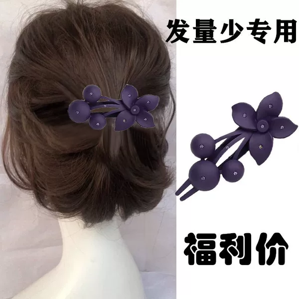 High-End Hairpin for Women with Small Hair Volume, Sparkling Diamond Flowers, Duckbill Clip on the Back of the Head, 2024 New Popular Headwear