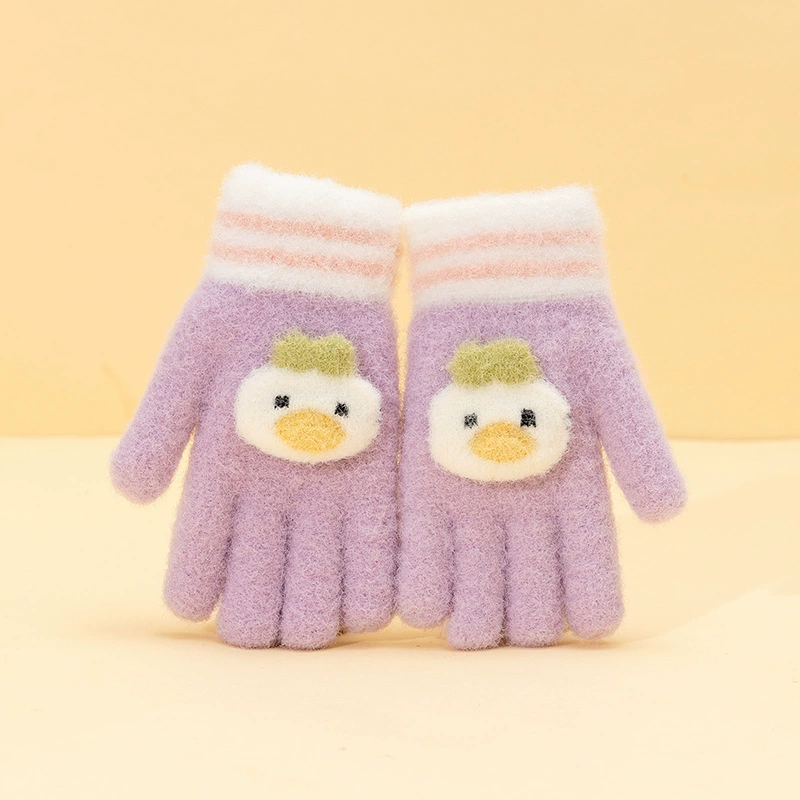 Cute keep warm children's knitted cartoon gloves for men and women