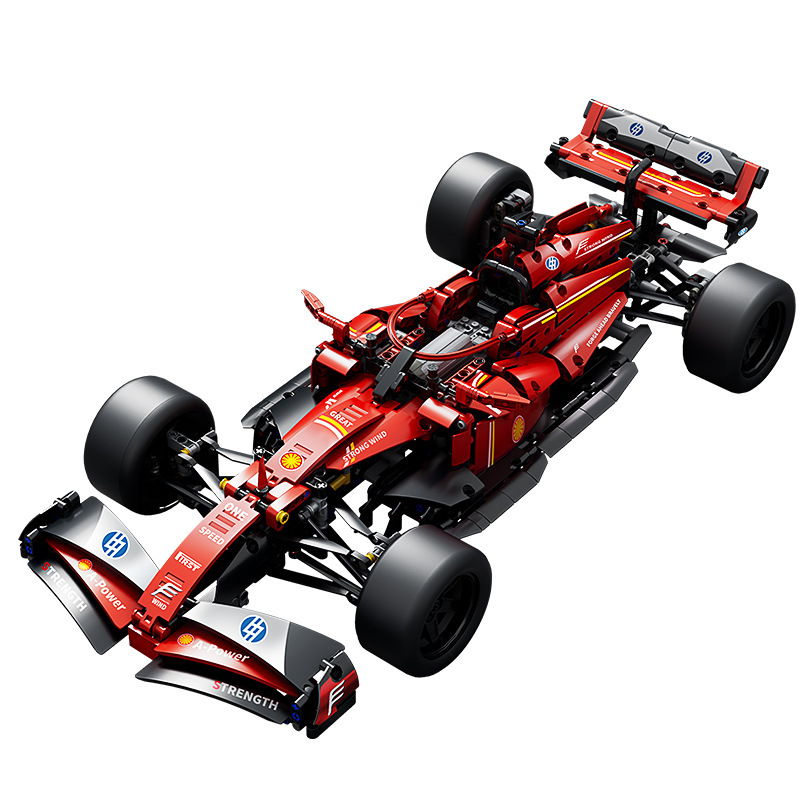 兼容乐高积木拼装益智模型玩具红色F1遥控赛车跑车跨境男孩礼物|undefined