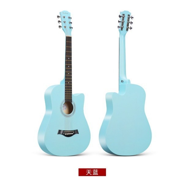 Guitarra de fábrica, guitarra folk, instrumento musical, guitarra folk de madera de 38 pulgadas, guitarra de tilo con mango de fibra de carbono.