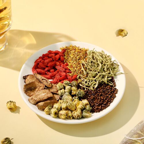 Chrysanthemum and Cassia Tea Bulk Packaging Triangle Pack, Burdock Chrysanthemum Goji Berry Tea, honeysuckle and osmanthus tea, health tea