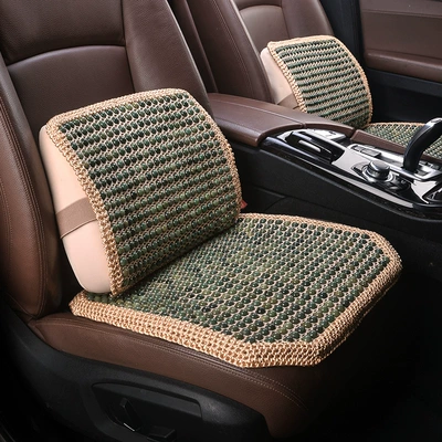 25 New Bodhi Hand-woven Car — Four Seasons Pad - emerald-green-square-cushion-memory-foam-lumbar-support-universal-seat-cushion
