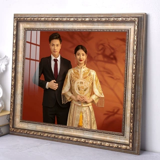 大尺寸挂墙洗手机照打印加照片框 全家福影楼结婚婚纱照欧式相框