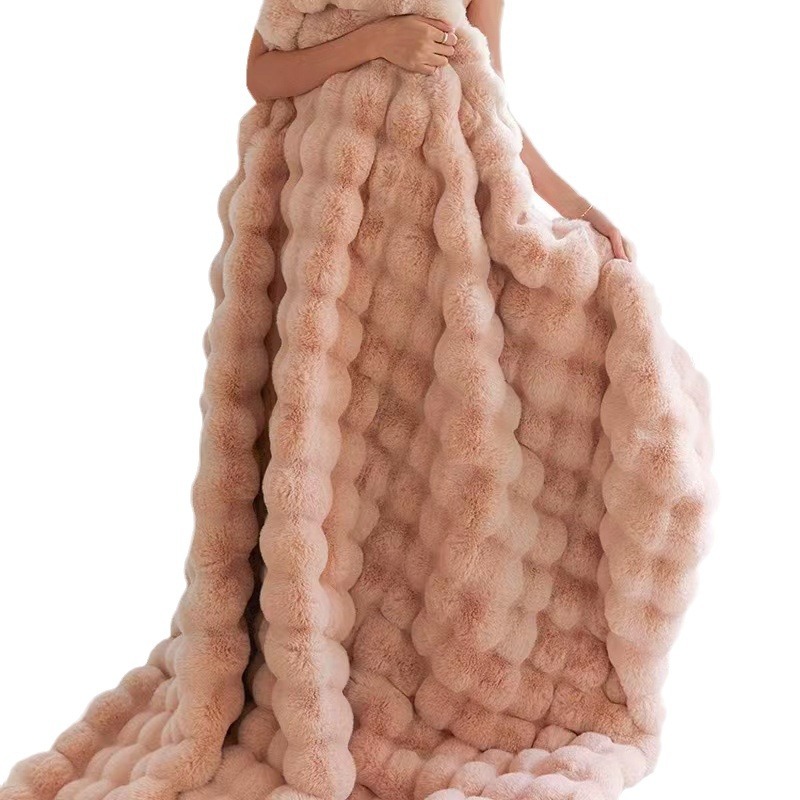 Otoño y invierno Toscana mantas de césped de piel recta mantas de sofá mantas de ocio mantas de conejo suaves y pegajosas mantas de peluche gruesas