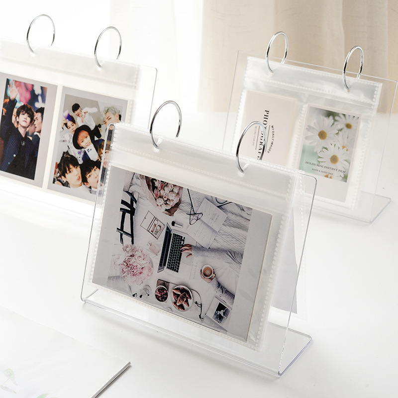 Acrylic flip photo album 3 inch 4 inch 5 inch 6 inch desktop table insert polo storage book small card book