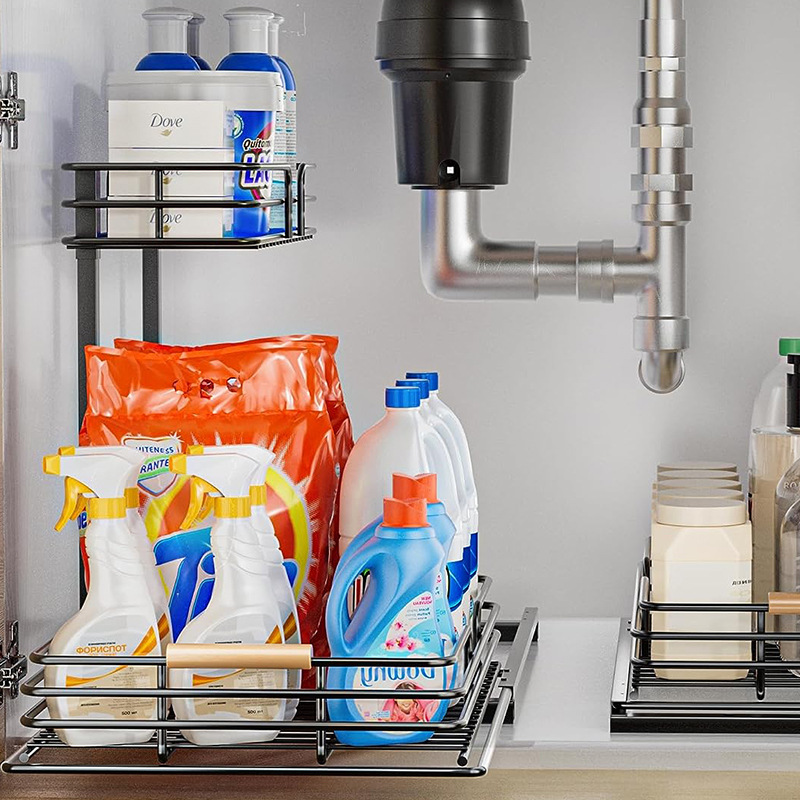 Multi-lags krydderi stativ køkkenskab opbevaringsstativ vask opbevaringsstativ køkkenbord opbevaring skuffestativ_voghion.com