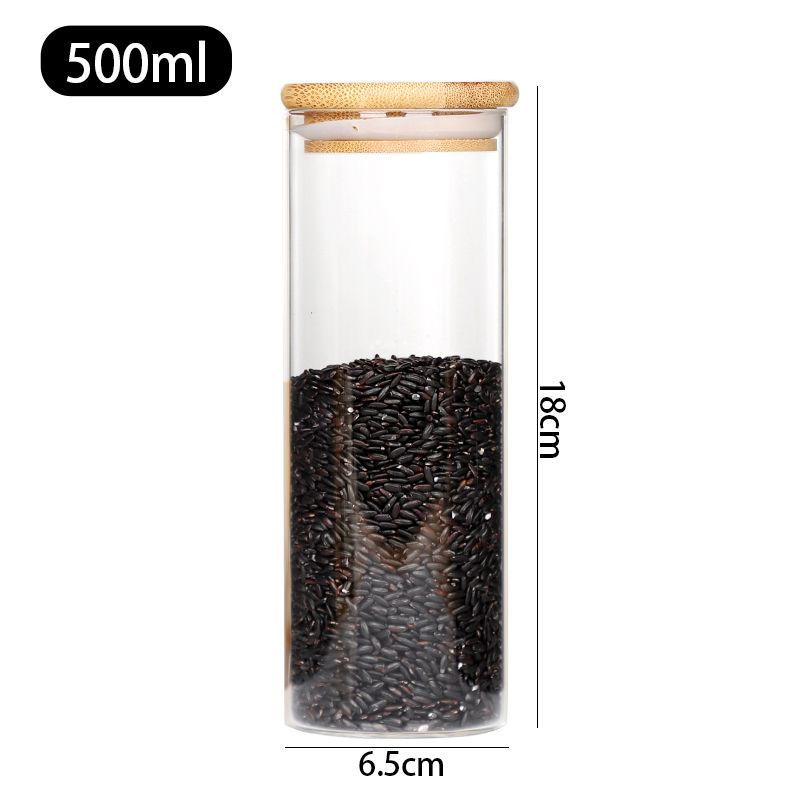Tanque de sellado de vidrio transparente de alto borosilicato con tapa de granos granos granos de café lata de almacenamiento de vidrio lata de té impresa logotipo
