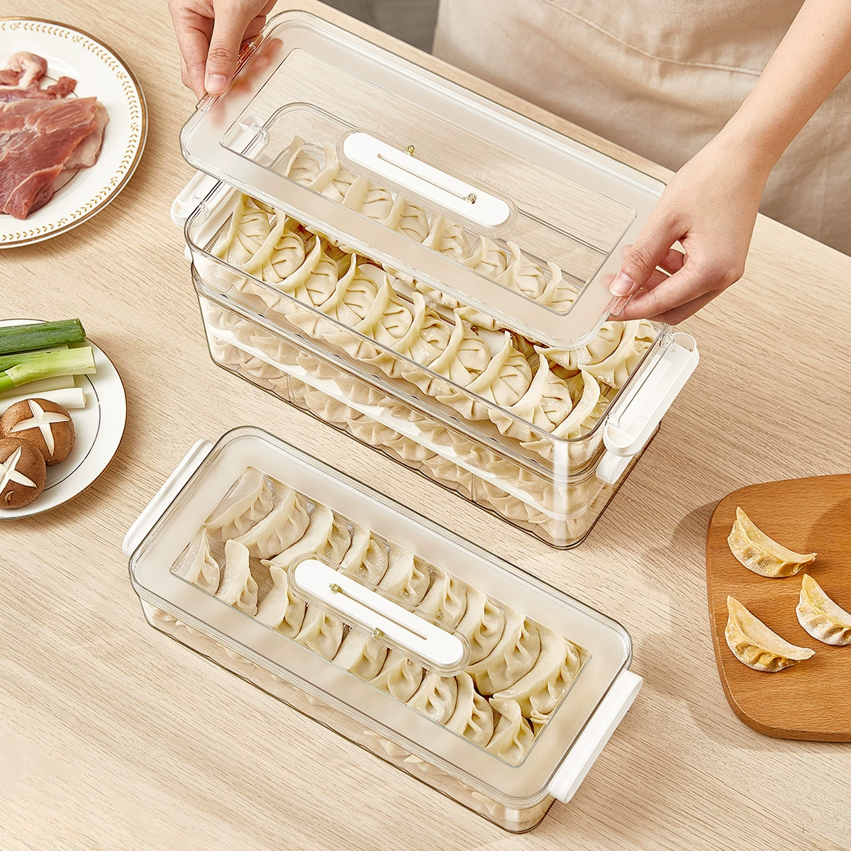 Коробка для пельменей, бытовой продуктовый сорт, холодильная кладовая, набор экспериментальных предметов