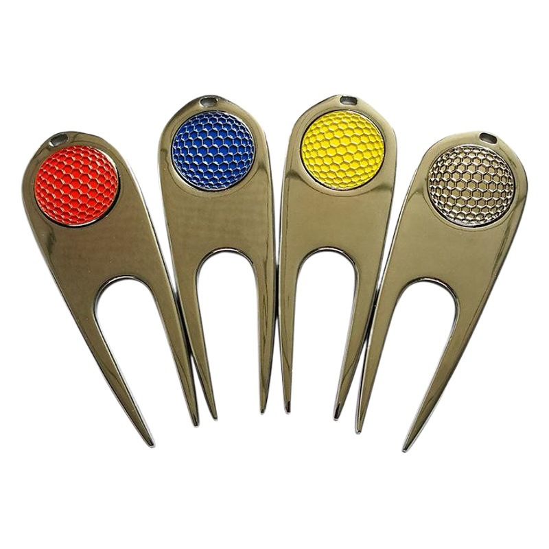 Suministro directo de fábrica de golf horquilla de guolín aleación de zinc reparación de golf horquilla de paja herramienta de reparación de hierba de guolín spot