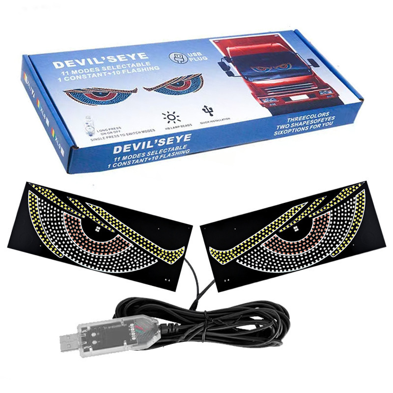 [Fábrica de origen] Camión con el mismo ojo del diablo lámpara LED pegada lámpara de color dinámica USB modificada lámpara de parabrisas image 5