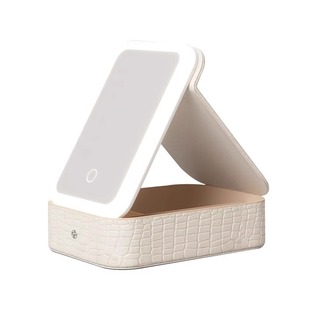 Cosmetic Storage Box with Mirror Dust-proof Dressing Table Large Capacity Box with Lamp Desktop Integrated Skin Care Rack
