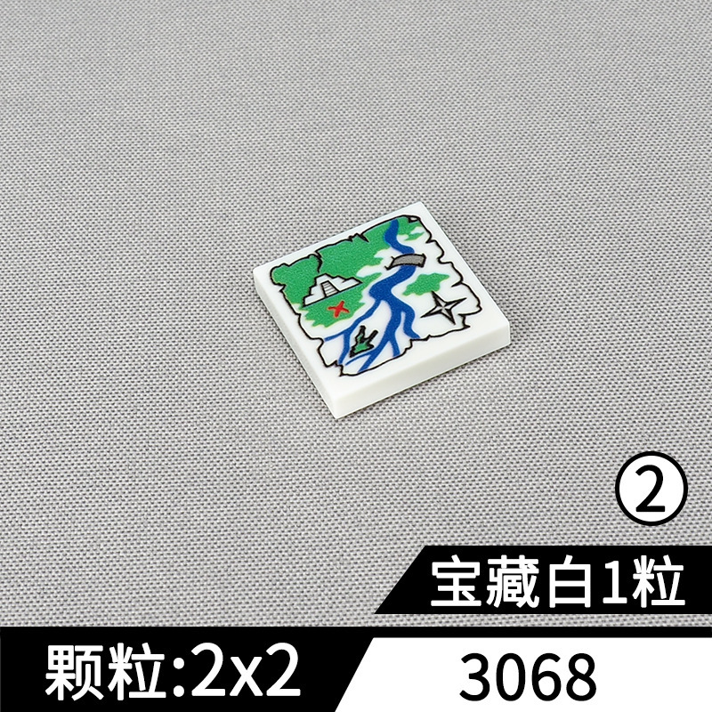 3068印刷積み木模様地図マヤ遺跡部品シーン模型部品小粒組み立て玩具|undefined